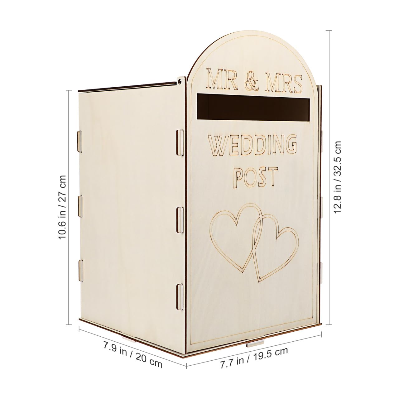 Wooden Wedding Card Box Detachable Money Box with Key