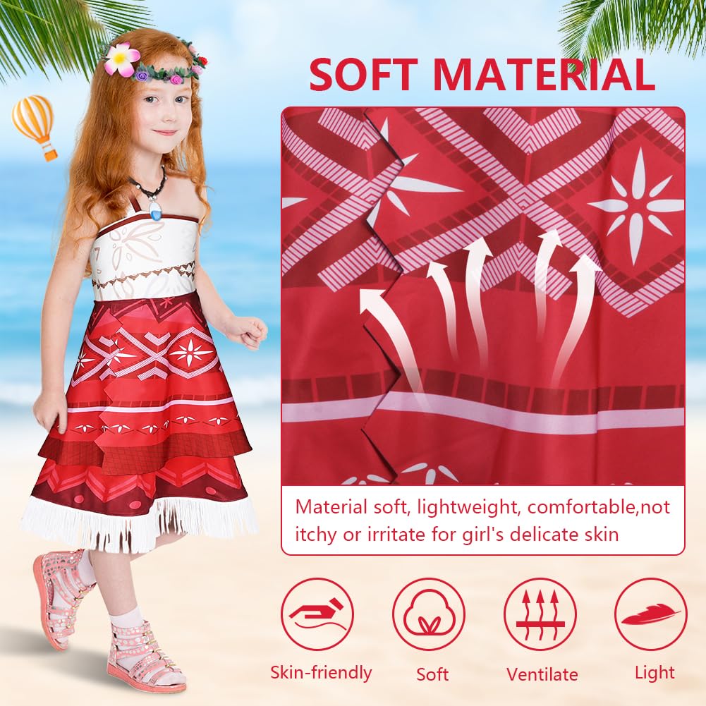 Children's Moana Princess Costume 4 Pcs with Accessories – 150cm