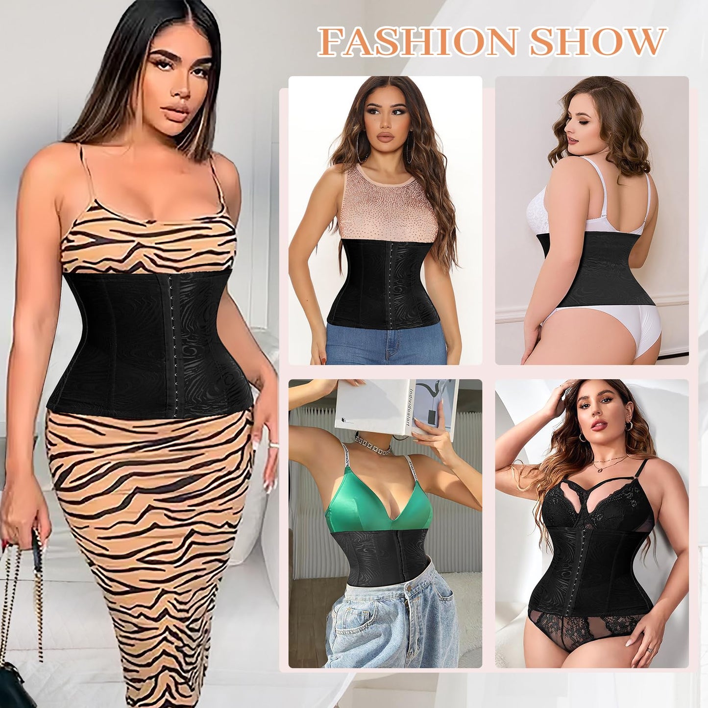 Slimming belt, flat stomach, women, mesh, slimming corset, figure-shaping, figure-shaping, belt, black, 46