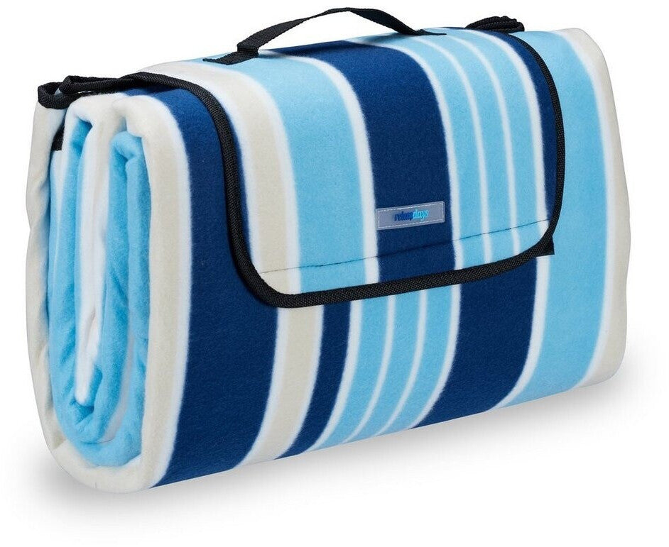 Relaxdays XXL piknika sega 200 × 200 cm – zili-balta