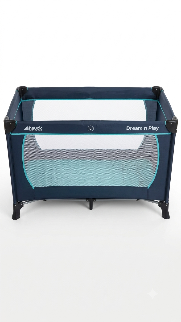 Saliekamā ceļojumu gultiņa Hauck Dream n Play (zila/tumši zila)