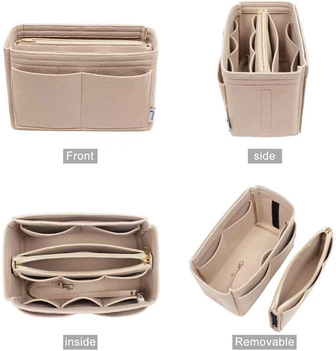 Felt Bag Organizer Multifunctional Handbag Organizer with Compartments Wallet Zipper Felt Handbag Organizer for Travel
