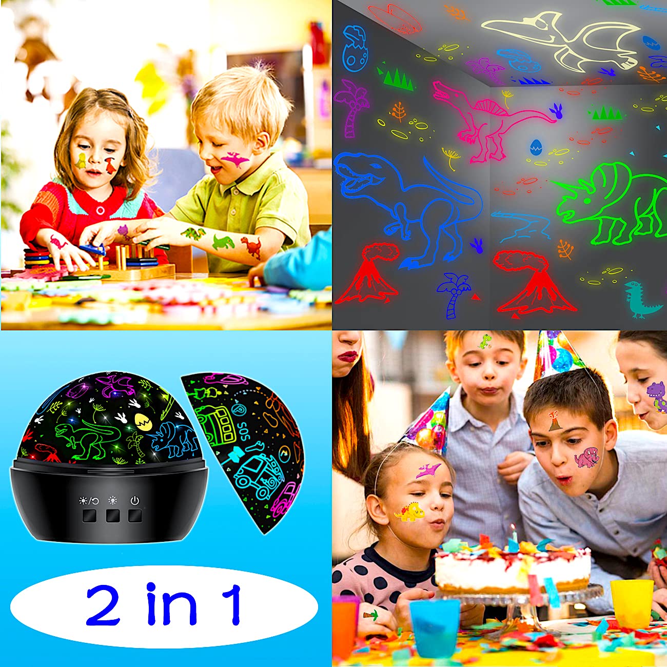 Dinosaur lamp, night light for children, dino lamp night light projector for children, dino lamp for children's room, dino