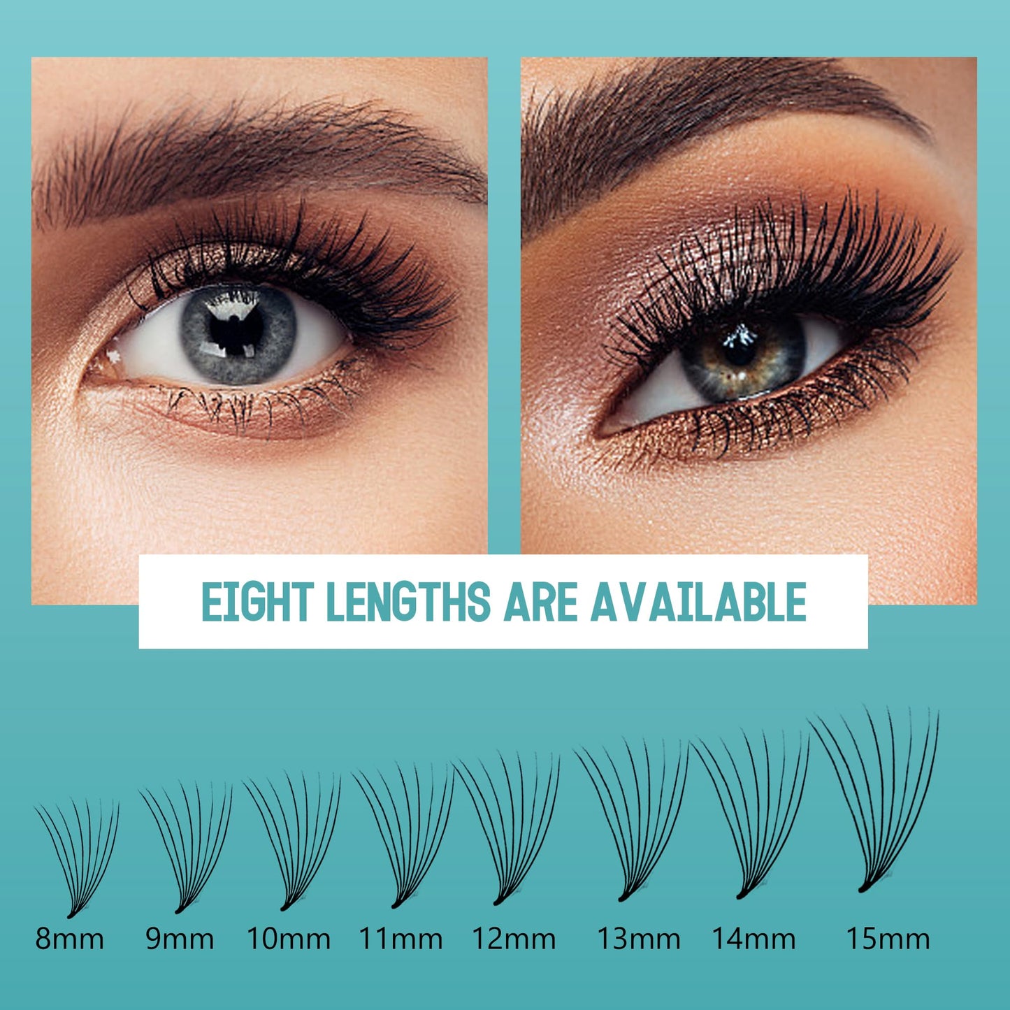 Pre-made Fan Eyelash Extensions 8D 8-15mm Mix D Curl 500pcs – Black