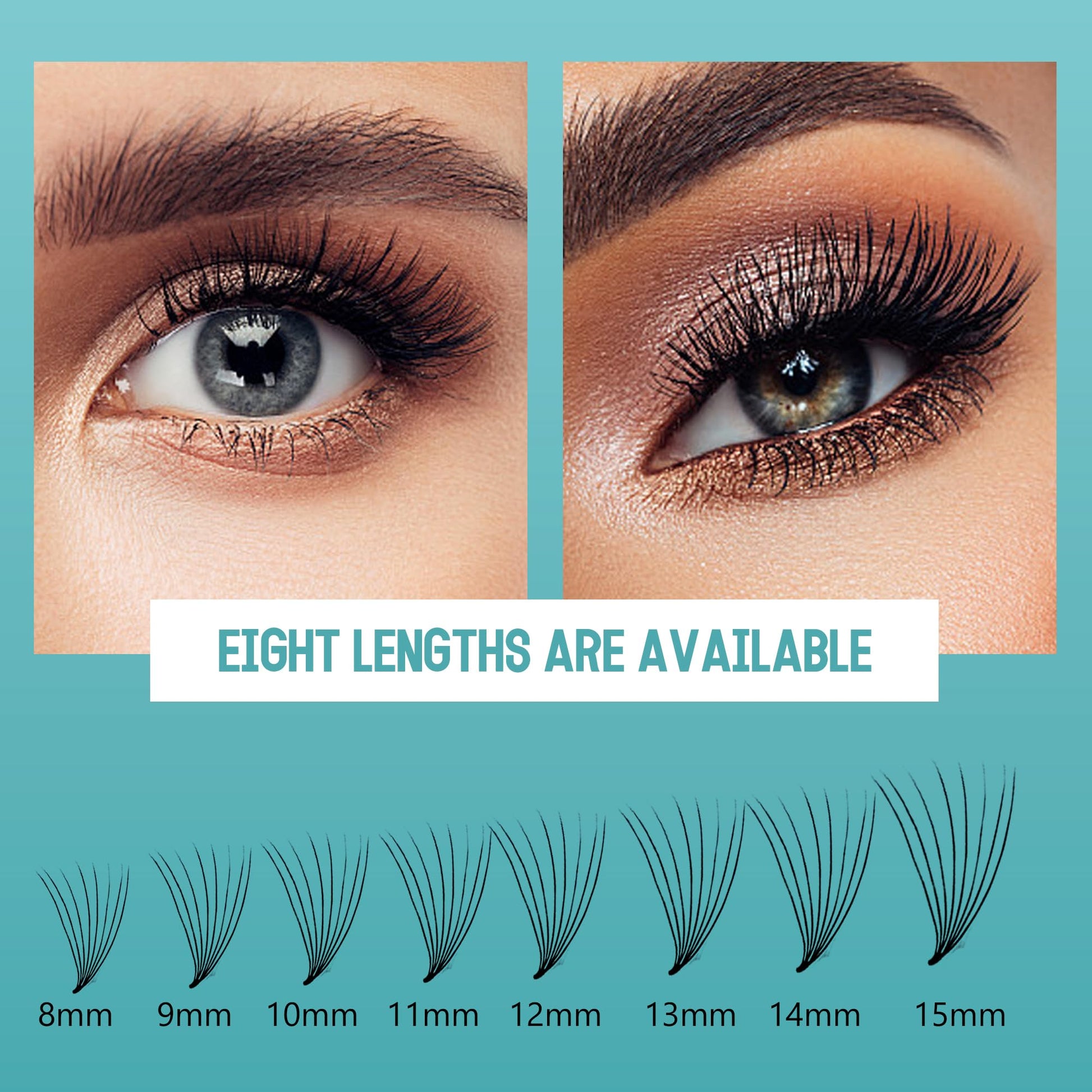 Pre-made Fan Eyelash Extensions 8D 8-15mm Mix D Curl 500pcs – Black