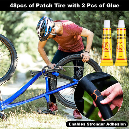 Bicycle Puncture Repair Kit 85pcs for Road & MTB with Patches & Glue - Kit