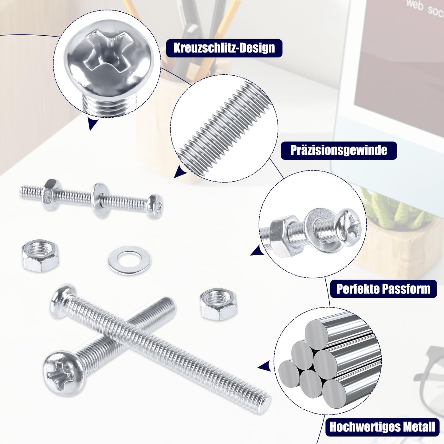 Screw Assortment Kit 930pc Pan Head M3-M5 with Nuts & Washers Phillips – Mixed