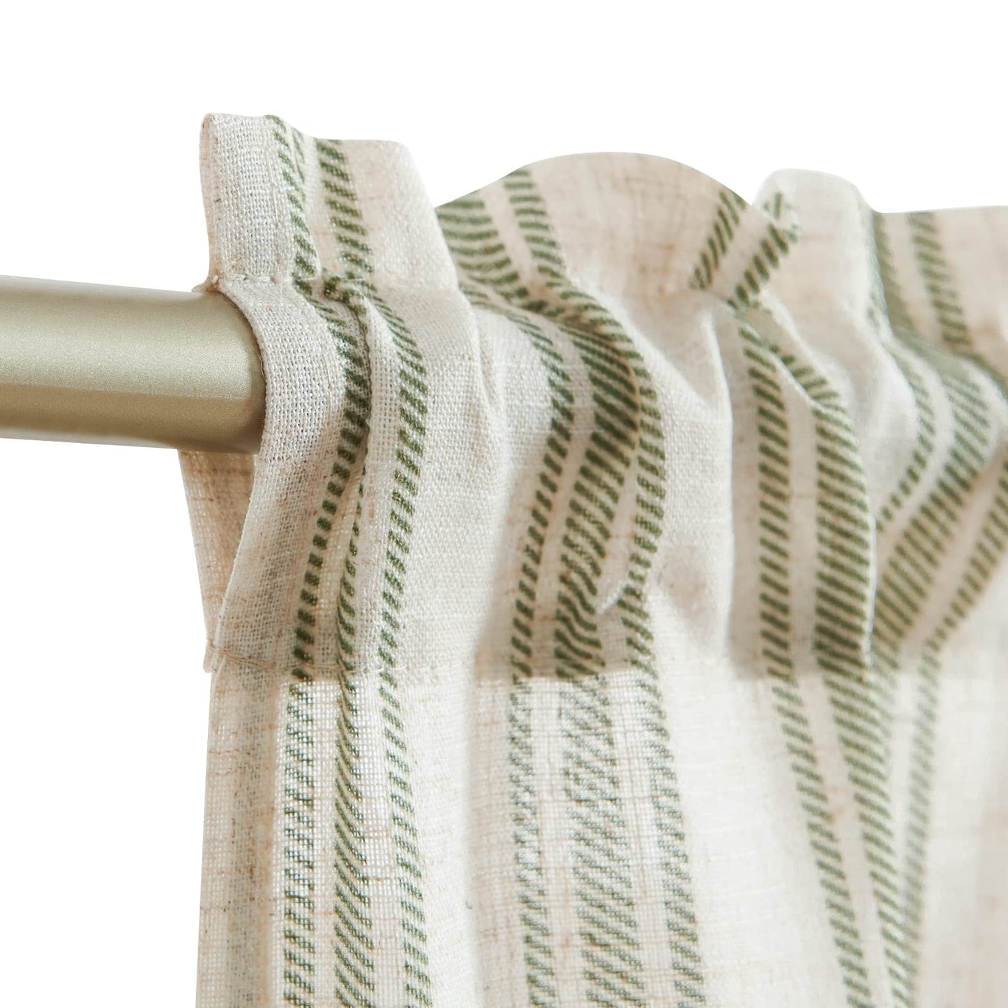TOPICK Linen Striped Window Curtain Semi-Transparent Bistro Curtain Sheer Curtain Privacy Window Curtain Curtain for Small