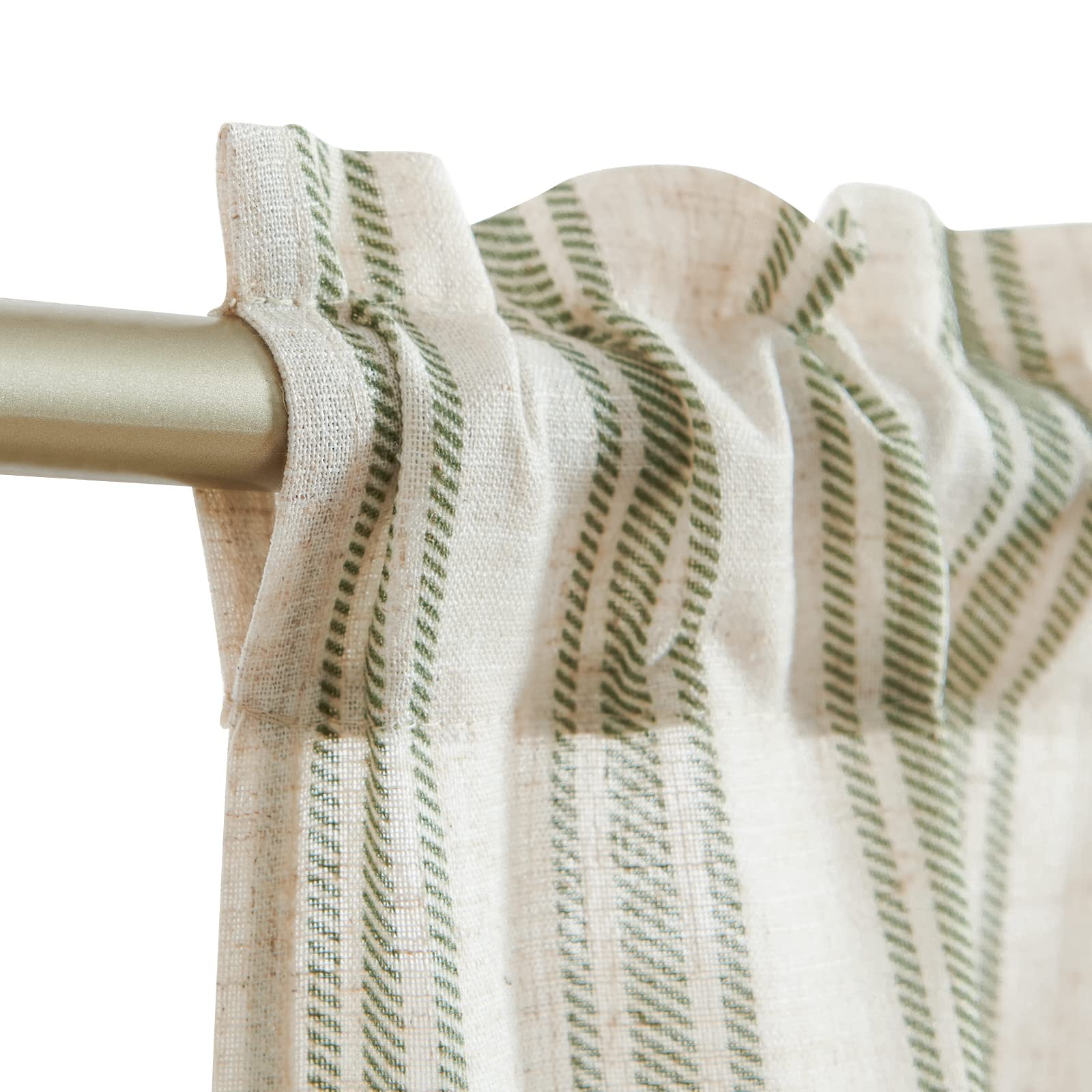 TOPICK Linen Striped Window Curtain Semi-Transparent Bistro Curtain Sheer Curtain Privacy Window Curtain Curtain for Small