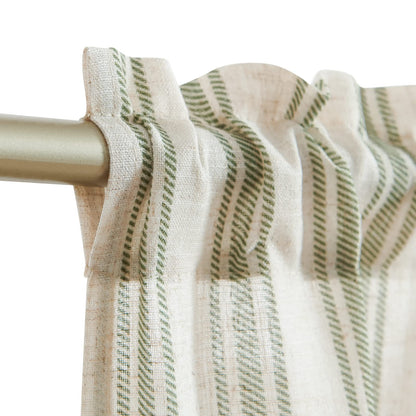 TOPICK Linen Striped Window Curtain Semi-Transparent Bistro Curtain Sheer Curtain Privacy Window Curtain Curtain for Small