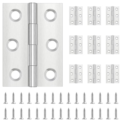 Stainless Steel Door Hinges for Wooden Doors with 60 Screws – 44mm x 31mm, 10 Pieces