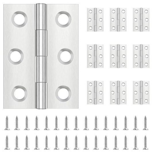 Stainless Steel Door Hinges for Wooden Doors with 60 Screws – 44mm x 31mm, 10 Pieces