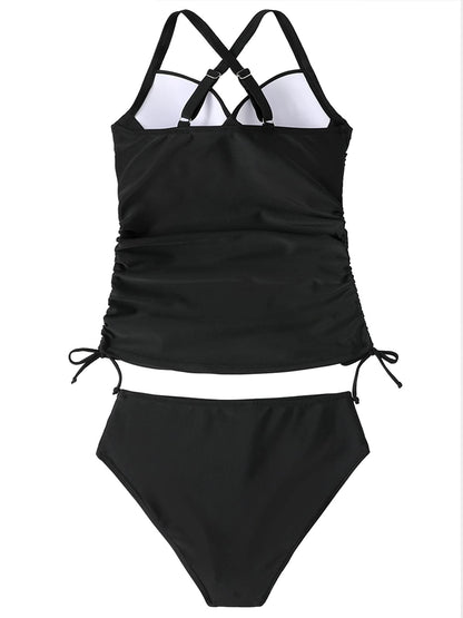 CheChury Women's Tankini Sexy Set Push up Swimsuit high Waist Two-piece swimwear Tankini Swimsuit Beachwear Sporty Summer