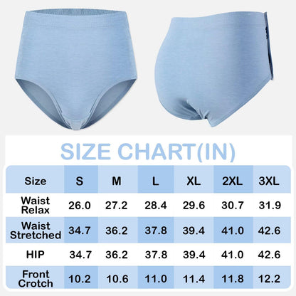 Care Shorts Tear-Away Velcro Fastening Incontinence Trousers for Seniors – Blue L