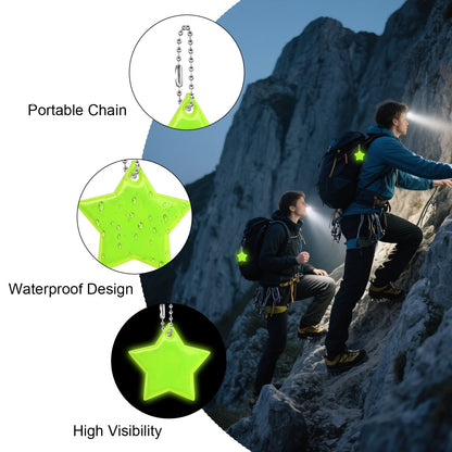 Reflector Pendants 36-Pack Star Safety Reflectors for Backpacks Walking Running Cycling – 36-Pack