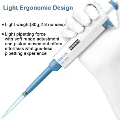 ONiLAB 1000-5000μl Laboratory Single Channel Pipette Scientific Laboratory Micropipette Manual Adjustable Volume, High