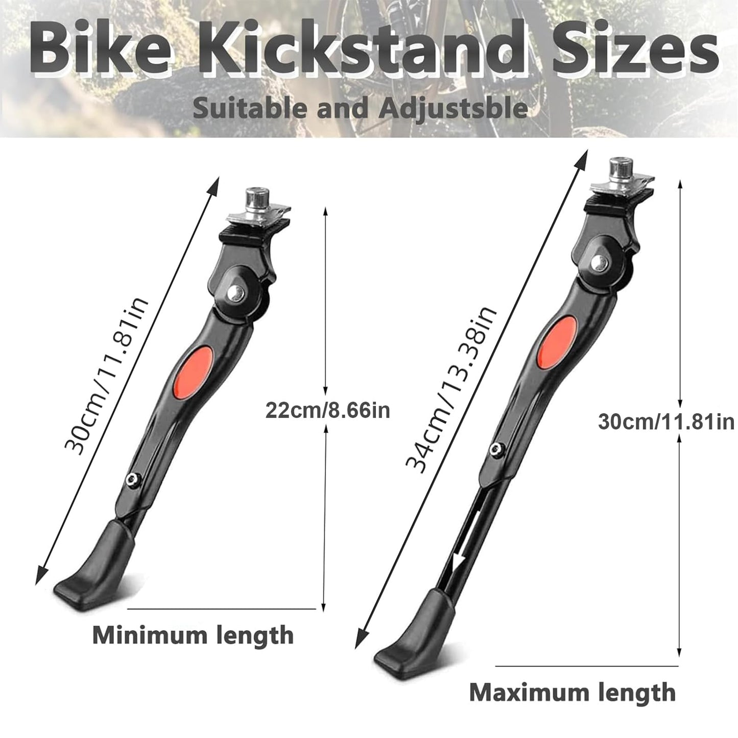 Adjustable Bicycle Side Stand Universal Height-Adjustable – 20–26in
