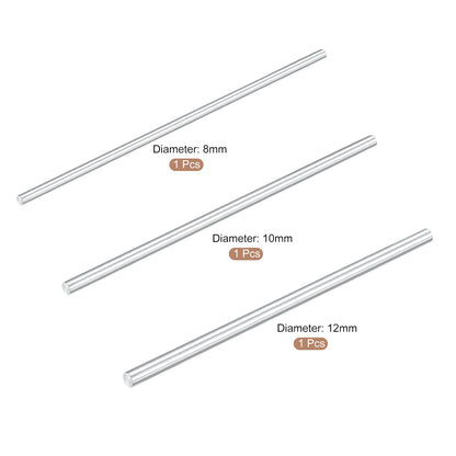 Aluminium Round Rods 3pc 8/10/12mm 300mm – Silver