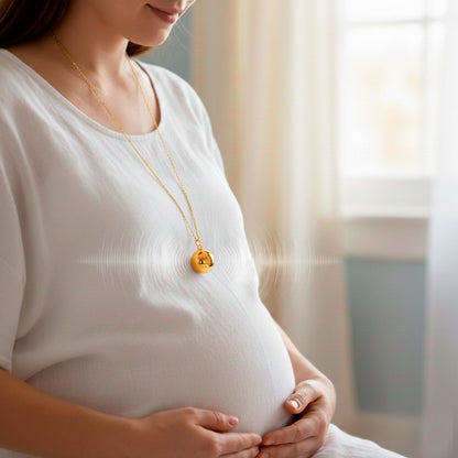 Pregnancy Angel Caller Necklace Stainless Steel Sound Ball – Silver 70cm