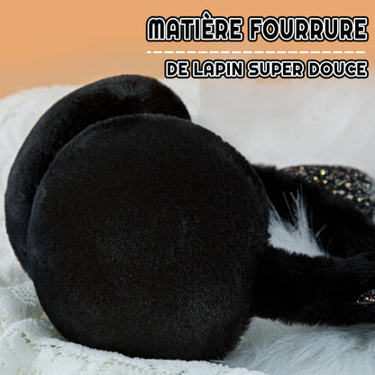 Ear Muffs for Girls Soft Plush Adjustable Warmers – Winter Black