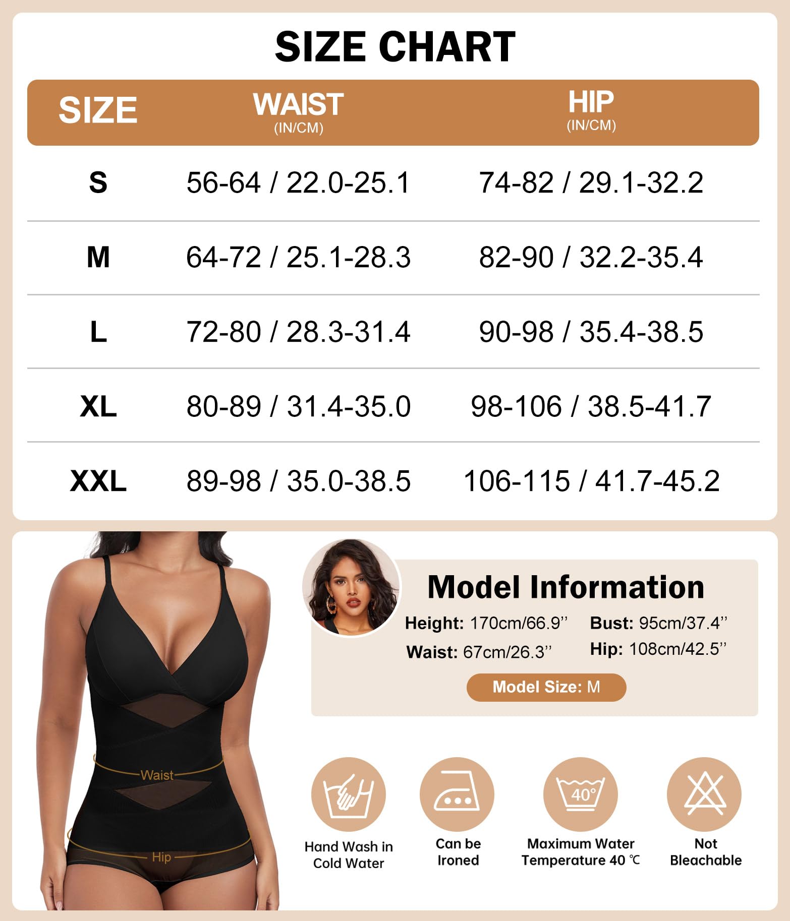 Niwicee Shapewear Women's Tummy Control Bodysuit Figure Shaping Shaping Bodysuits Seamless Body Shaper Adjustable Shoulder