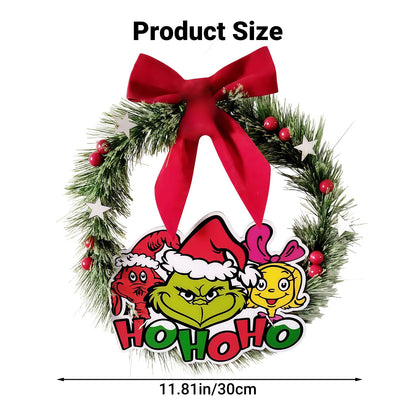 OUQIWEN Christmas Wreath Artificial Garland – 30cm Green