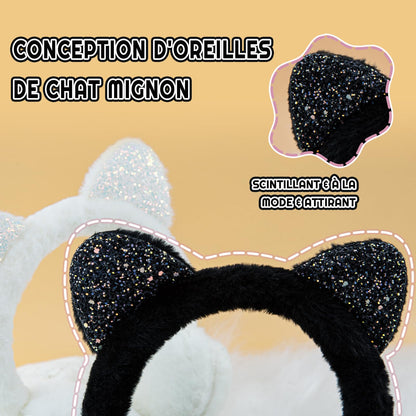 Ear Muffs for Girls Soft Plush Adjustable Warmers – Winter Black