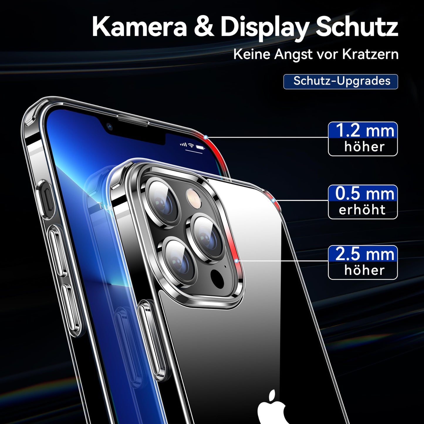 iPhone 13 Pro Case Indestructible Military Protection Slim Transparent – Clear