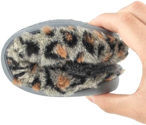 JOMIX sieviešu ziemas kažokādas čības ar leoparda rakstu