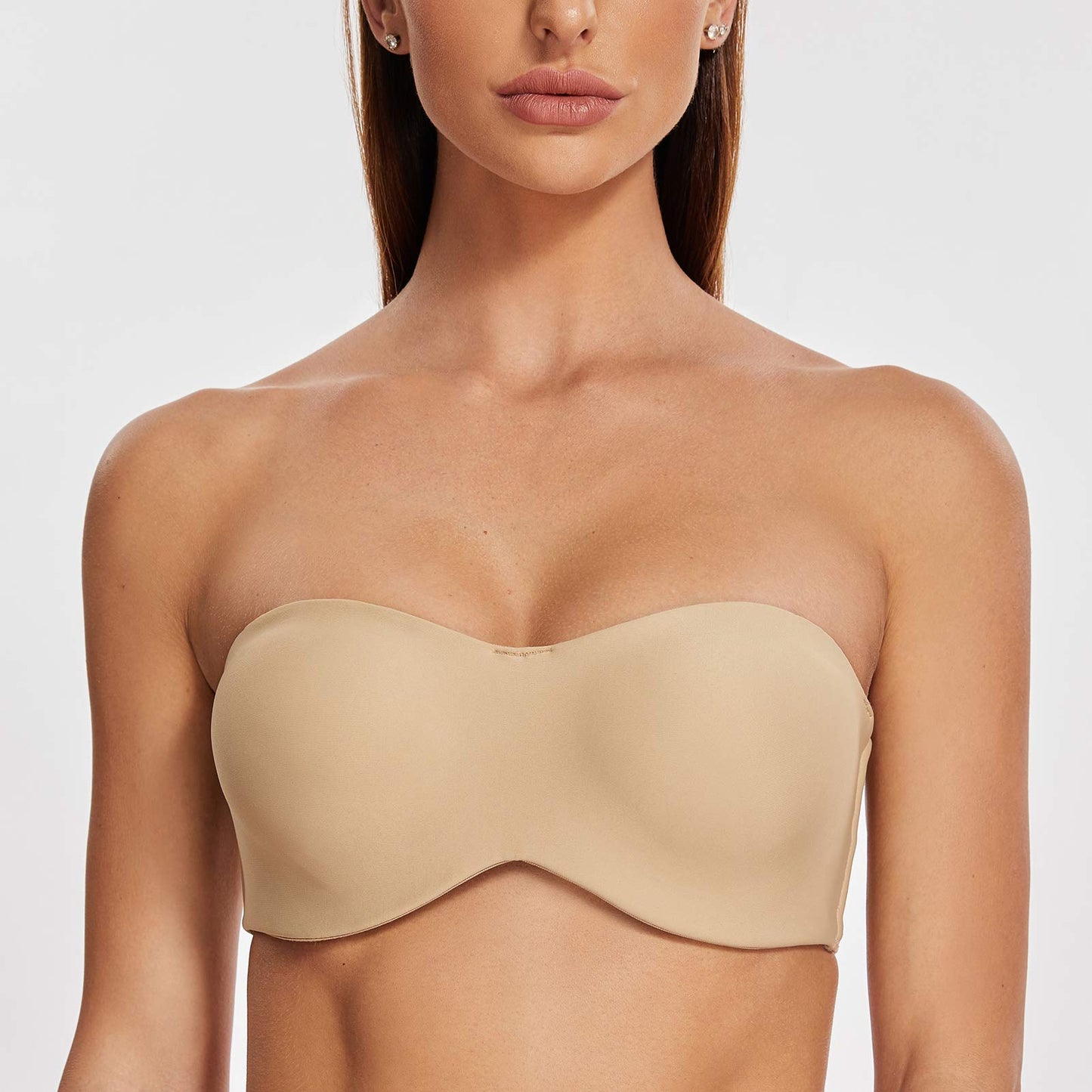 Strapless Underwire Minimiser Bra No Padding Plus Size – Beige 85F