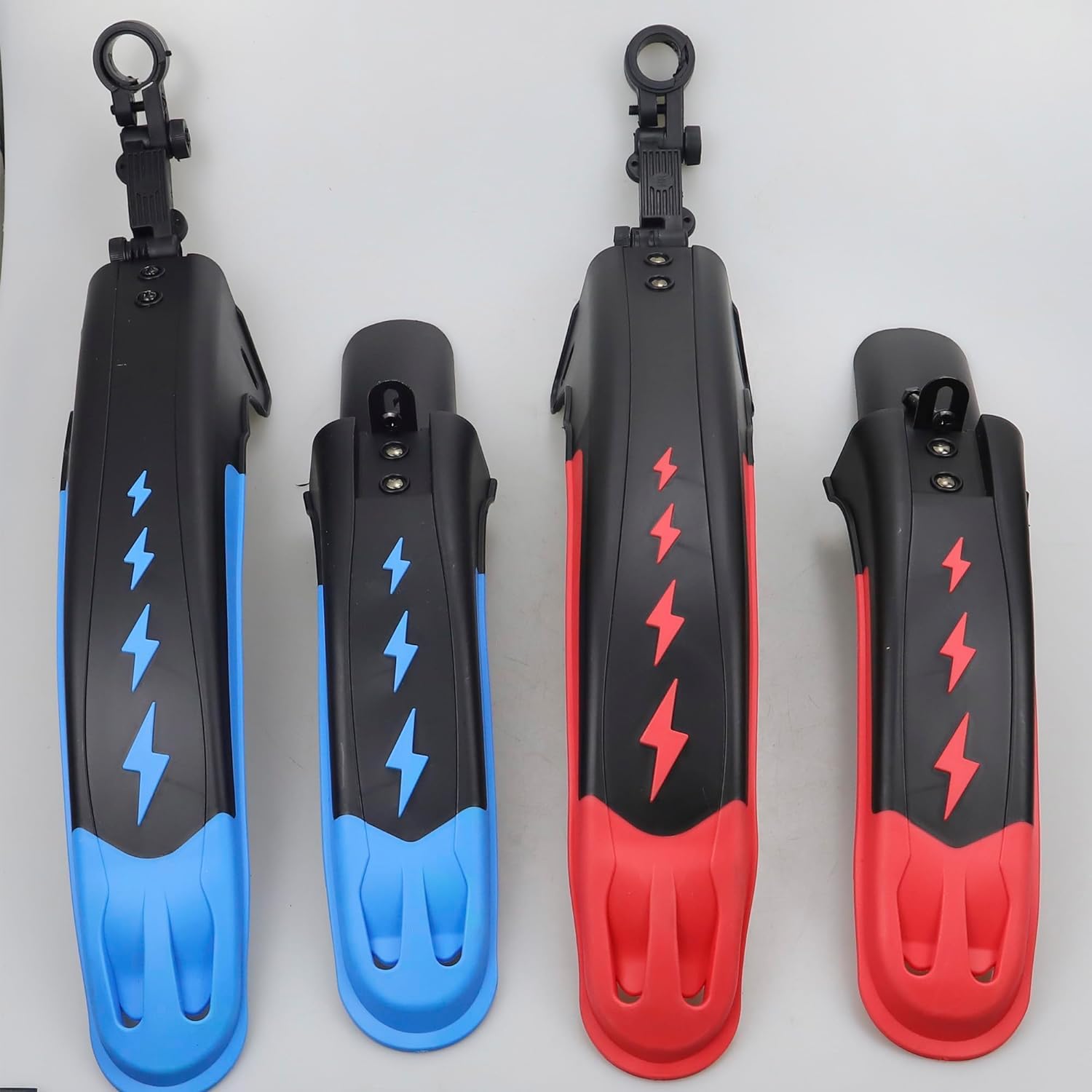 Clip-on Bicycle Mudguard Set Front & Rear Universal Quick-Release – Red 20-29in