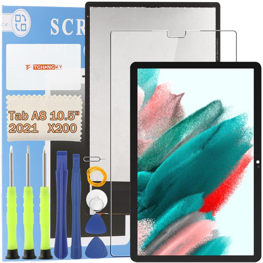 LCD Display Assembly Replacement for Samsung Galaxy Tab A8 10.5in SM-X200 (Incl. Tools) – Black