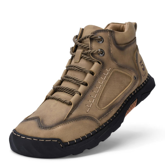 Men's Leather Casual Lace-Up Moccasin Non-Slip Lightweight Office Driving Shoes – EU 46