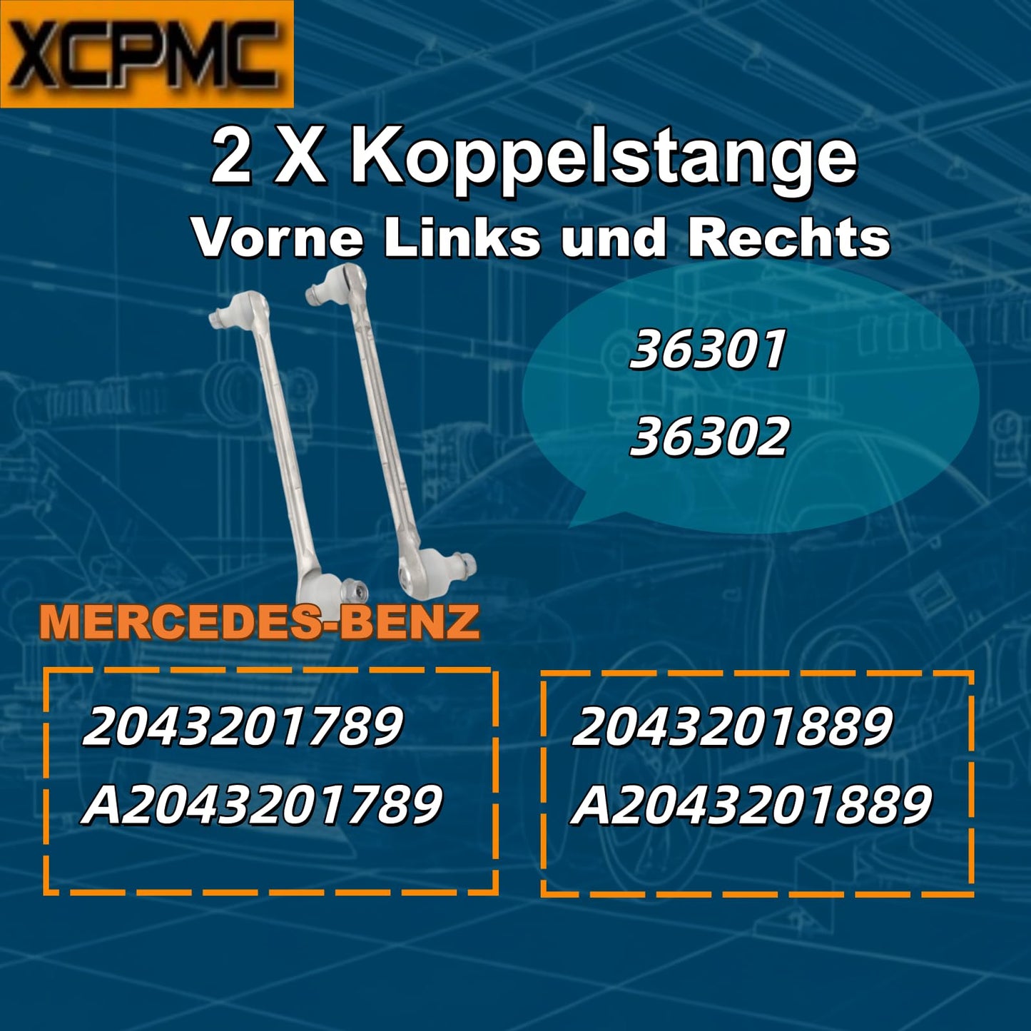 Front Stabiliser Link Pair Fit VW Polo/Skoda Fabia/Seat Ibiza/A1 – 2 Pieces