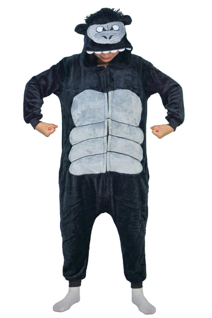 Gorilla Onesie Costume Adult Animal Jumpsuit Pajamas – S