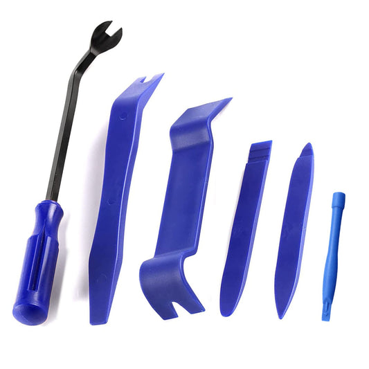 Car Trim Removal Tool Set 6pc Fastener Rivet Remover Plastic Pry & Wedge Tools