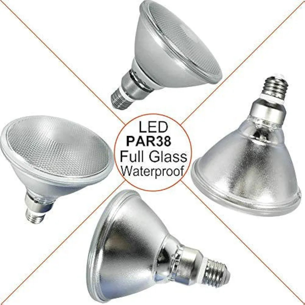 LED PAR38 spuldze 15W, silti balta, ūdensizturīga (2 gab.)