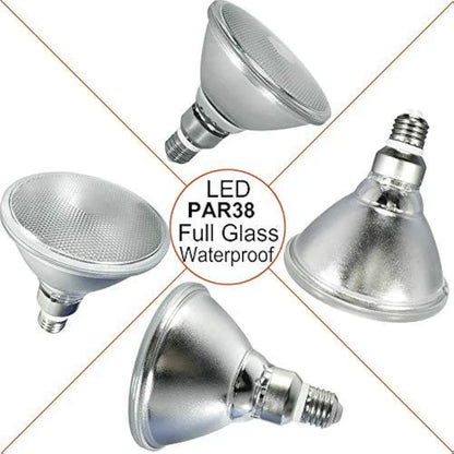 LED PAR38 spuldze 15W, silti balta, ūdensizturīga (2 gab.)