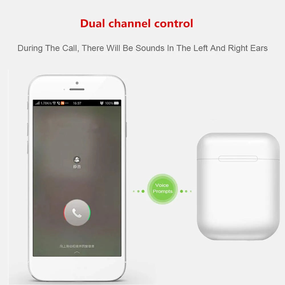 Inpods i12 bezvadu austiņas ar Bluetooth 5.0, baltas