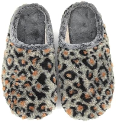 JOMIX sieviešu ziemas kažokādas čības ar leoparda rakstu