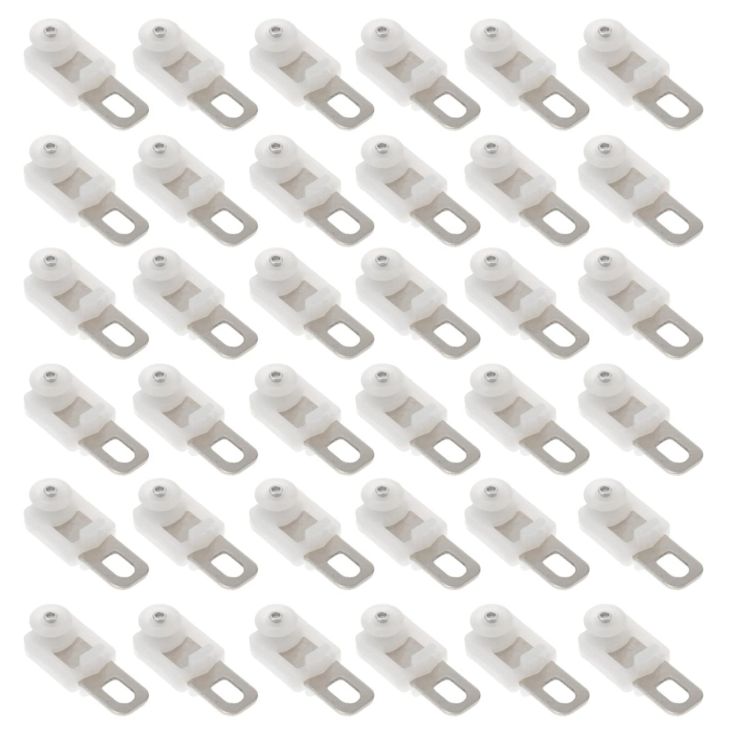 Angoily 50pcs Curtain Track Roller Silent Ceiling Rollers Drapery Gliders Glider Curtain Rod Hooks for Window