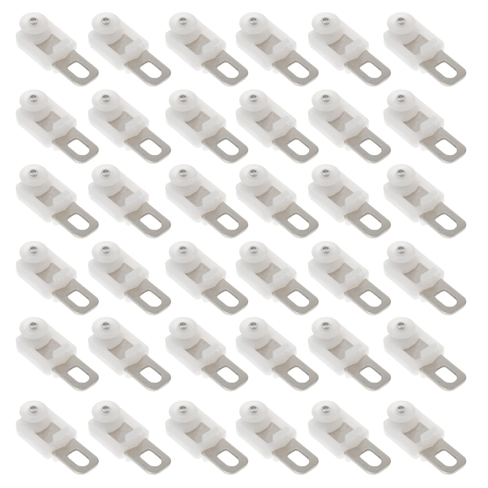 Angoily 50pcs Curtain Track Roller Silent Ceiling Rollers Drapery Gliders Glider Curtain Rod Hooks for Window