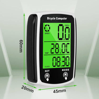 URAQT Digital Bicycle Computer 19 Functions Waterproof – Black
