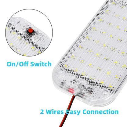 URAQT 48 LED interior lighting car, 2 pieces super bright 800LM 12V LED car interior lighting with switch 6000K white light