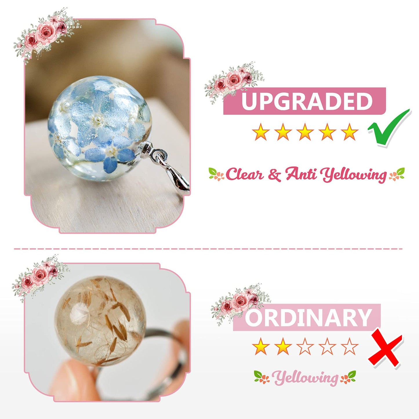 YIEHO UV Resin Clear, 400g UV Resin Hard Crystal Clear Transparent UV Epoxy Resin UV for Jewelry Making DIY Crafts