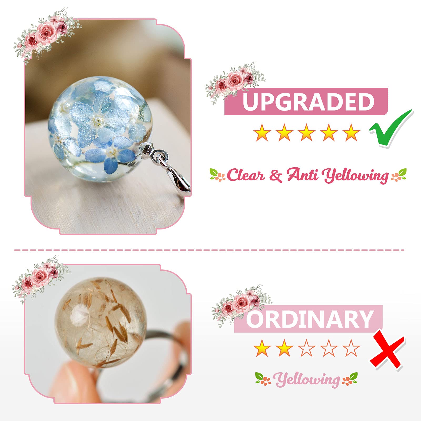 YIEHO UV Resin Clear, 400g UV Resin Hard Crystal Clear Transparent UV Epoxy Resin UV for Jewelry Making DIY Crafts