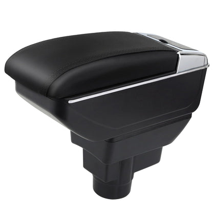 Car Armrests for Corsa D 2006-2014 Double Layer Center Console Large Storage Box Black Stitching