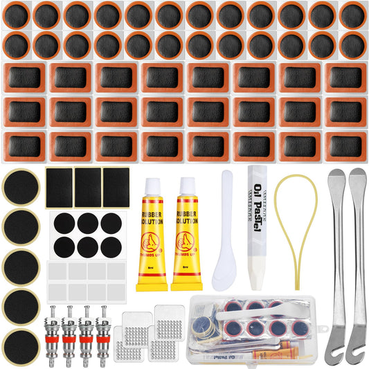 Bicycle Puncture Repair Kit 85pcs for Road & MTB with Patches & Glue - Kit