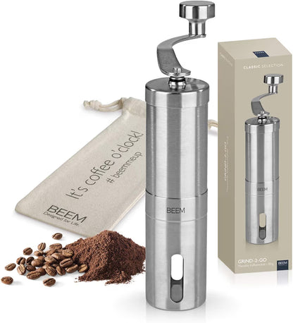 BEEM GRIND-2-GO Manuālās Kafijas Dzirnaviņas (Nerūsējošais Tērauds)