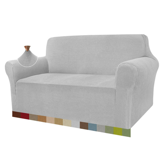 Granbest Stretchy Sofa Slipcover Modern Jacquard Pet Protector – 2 Seater Silver Grey